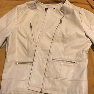 Faux leather bomber jacket